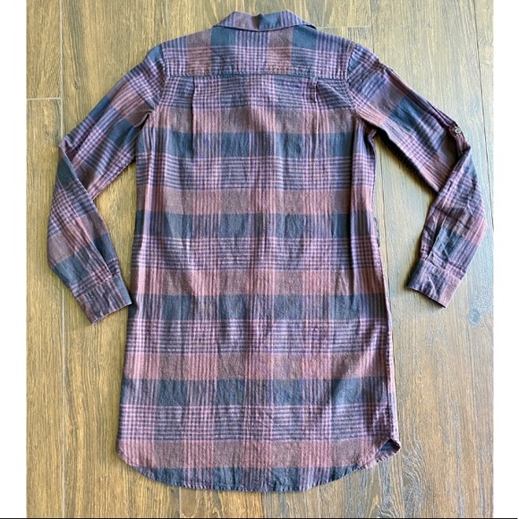 NWT LOFT Plaid Shirtdress Purple & Black Size XXSmall Petite - Picture 3 of 8